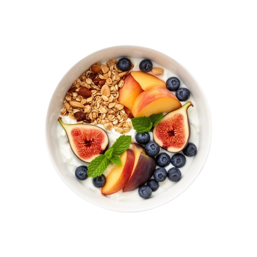 Healthy breakfast bowl with fruits and granola
